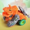 Игрушечная машинка-динозавр Милый мультяшный трицератопс Без батареек Инерционный привод Вперед Игрушка-машинка Забавный динозавр Трансформирующаяся детская игрушечная машинка