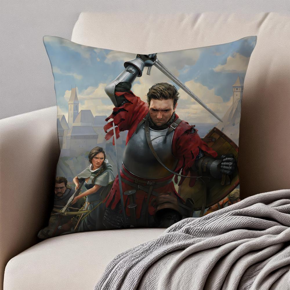 Historical Game KKingdom Come Deliveranc Cushion Cover Pillowcase Antidustmite Invisible Zipper Short Plush Sofa Cushion