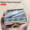 Samsung Z Flip7 Transparent Phone Case with Integrated Ring Buckle and Full-Cover Hinged Hard Shell