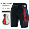 Mens Cycling Shorts With 3 Pockets High Elasticity Compression Fit USA Flag Design Bike Riding Pants