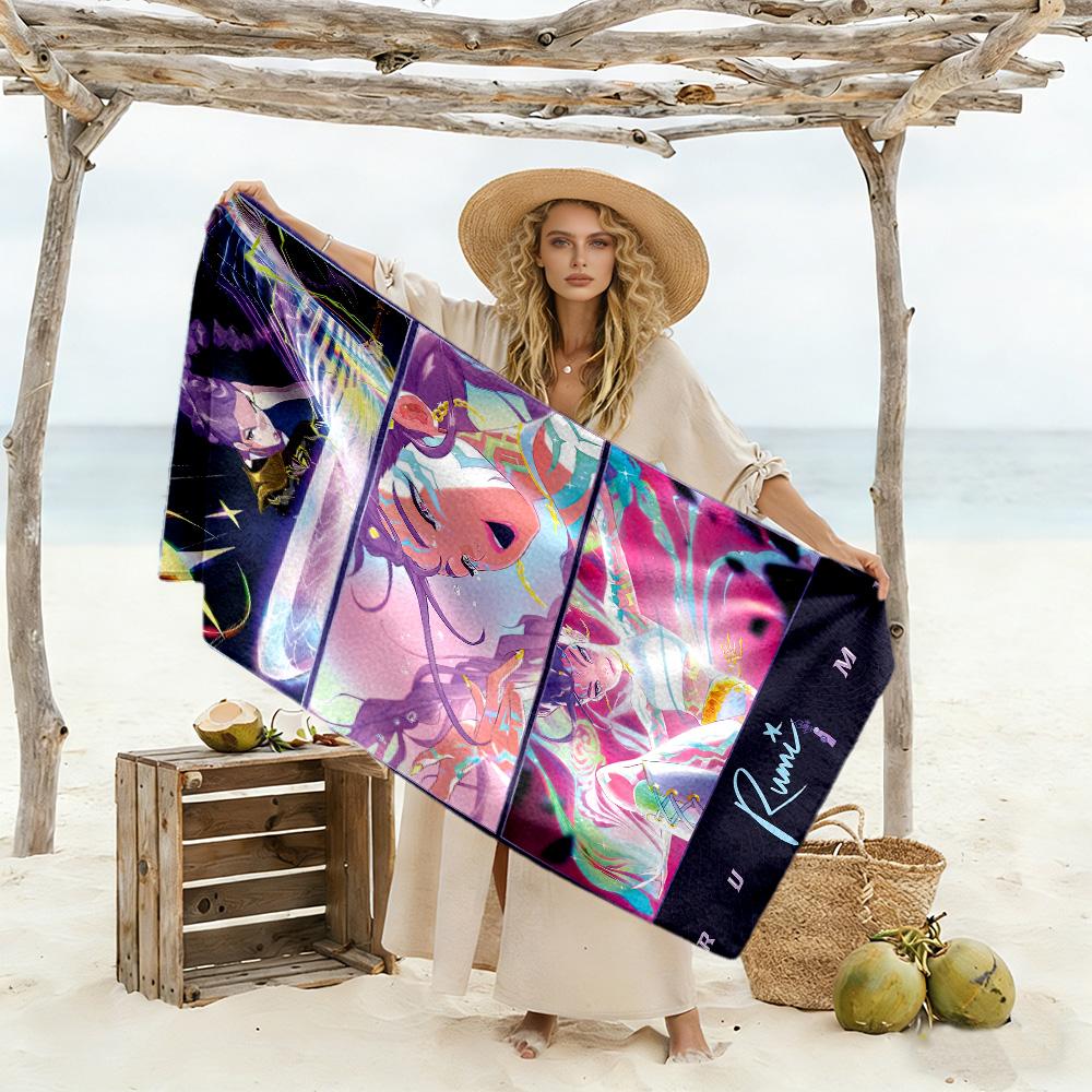 Demon Hunter Girls2 Beach Towel Quick-Dry Soft Microfiber Comfortable Lightweight Portable for Swimming,Beach,Camping, Travel