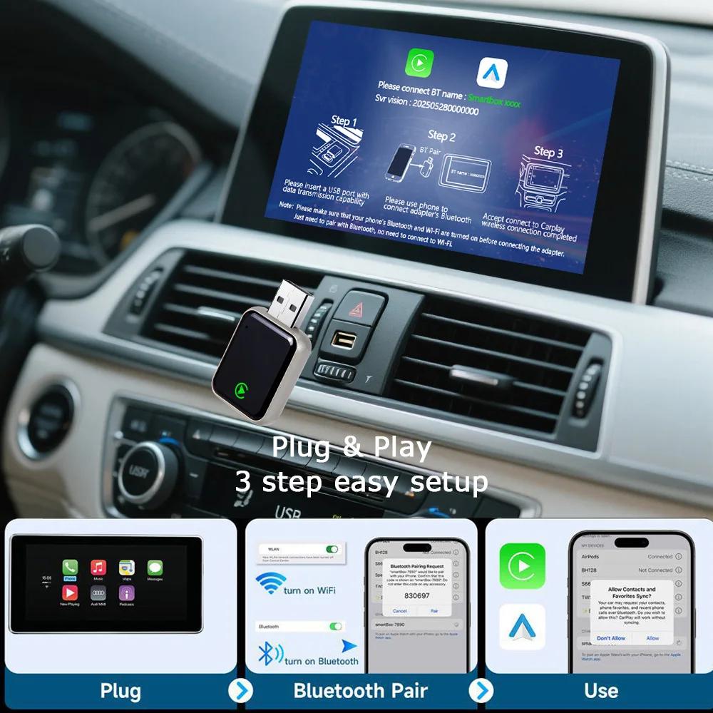 НОВЫЙ беспроводной адаптер CarPlay 2в1 Android Auto AI Smart Box Автомобильные интеллектуальные системы для VW Toyota Nissan Honda Ford Benz