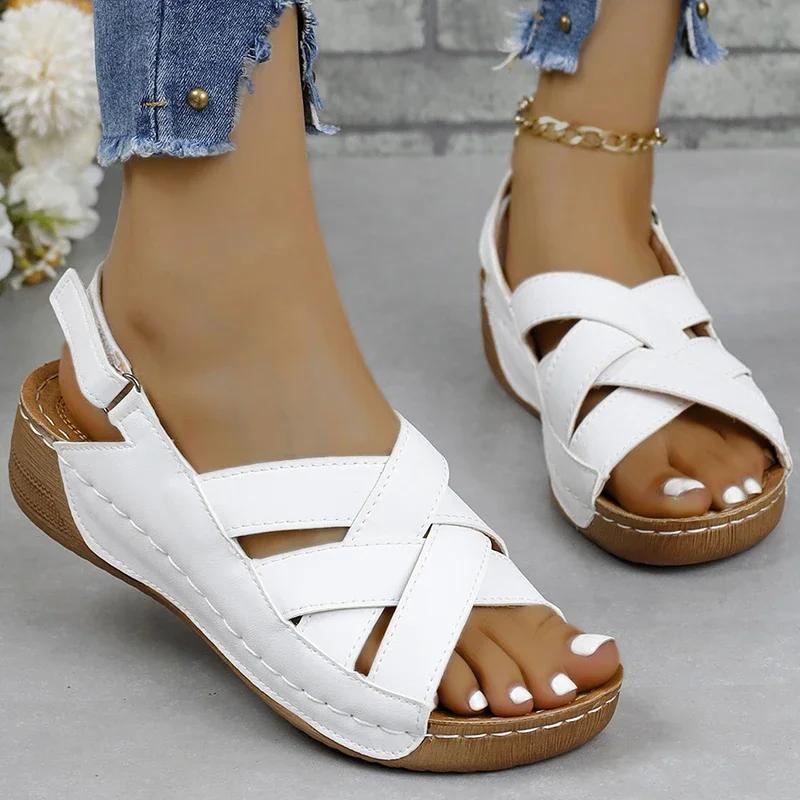 Woman Shoes Sandals Summer Sandals Ladies Elegant Women Shoe Wedge Shoes For Women Soft Footwear Female Women Outdoor Sandals