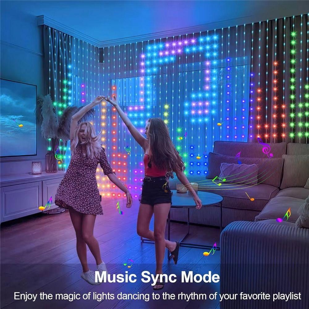 Music Sync LED Curtain Lights APP Controlled Smart Lights RGB Pixel Lights Window Decor