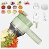 4 In 1 Portable Handheld Electric Vegetable Cutter Set, Wireless Food Processor for Garlic Pepper Vegetable Chopper