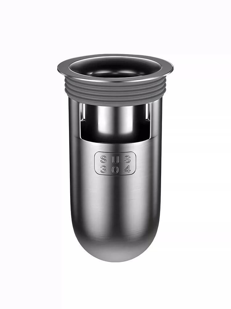 Floor Drain Core Anti-Odor Device, Bathroom Sewer Anti-Odor Gadget, Anti-Insect Silicone Cover, Stainless Steel Universal Inner Core