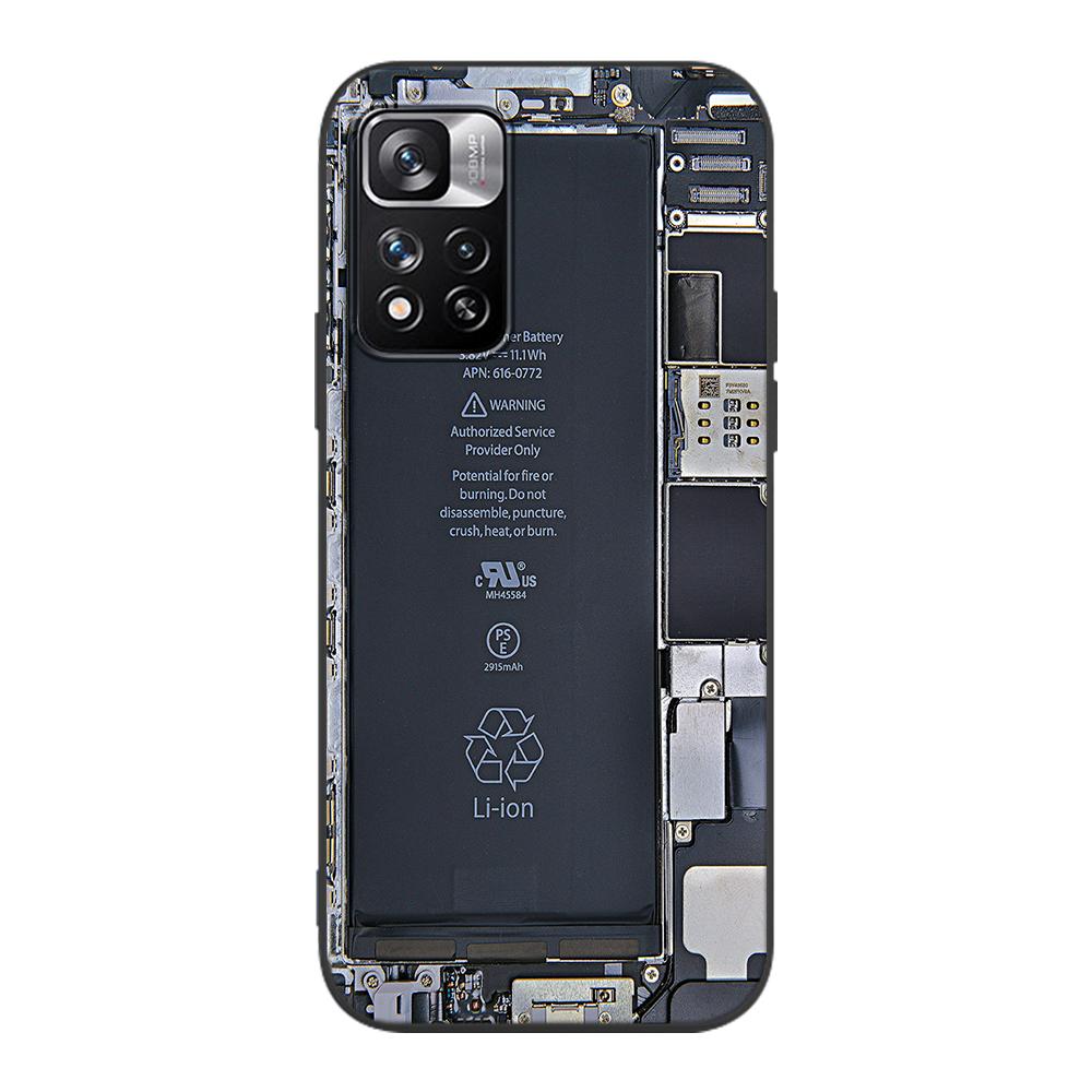 Motherboard Circuit Board Case for Xiaomi Redmi Note 9S 9 11 10 8 Pro 9C 9 K40 9A 7 8T 7A 9T Soft Silicone Black Phone Cover