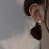 Серьги-кольца двойные из серебра 925 пробы для женщин Минималистичные Геометрические Украшения Изящные Аксессуары