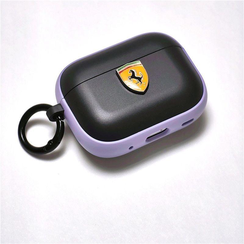 For Ferrari Two-color AirPods 1/2/3/4/5 Generation Apple Wireless Bluetooth Earphone Protective Case Pro2 Headphone Accessory HS9