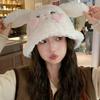 New Autumn and Winter Cute Rabbit Ear Hat for Women Fisherman Hat Warm and Versatile Face Showing Small Basin Hat Cold Proof Plush Hat Trendy