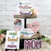Mother's Day Ornament Layered Tray Decorative Wooden Layered Tray Dining Table Home Outdoor Decor Signs