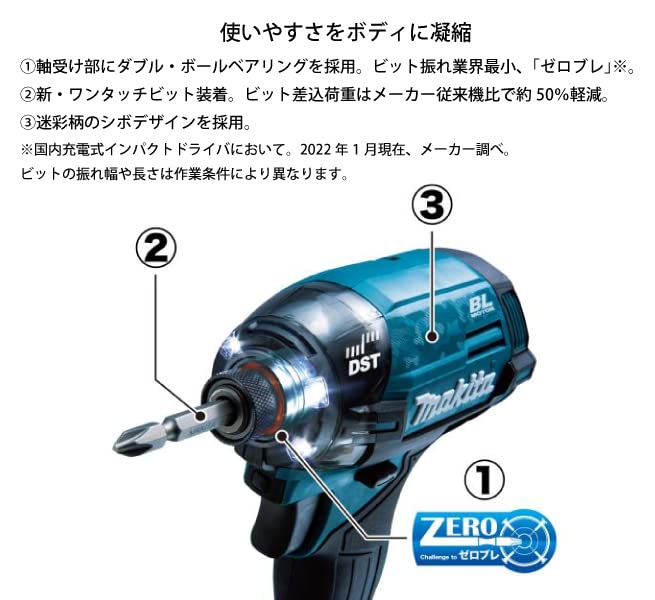 Makita Rechargeable Impact Driver TD002GDXAP with 2 and Case (Purple) 40Vmax2.5Ah Batteries, Charger,