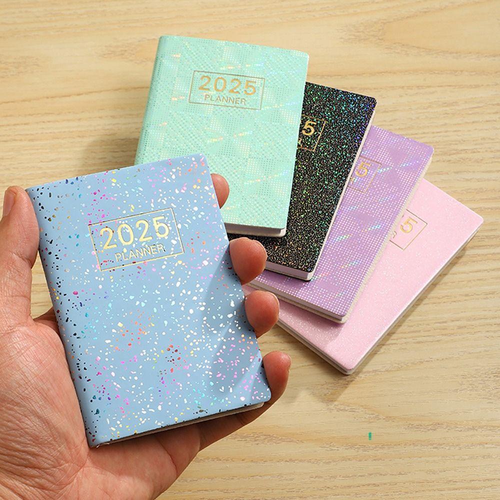 Mini 2025 Agenda Book Laser Daily Weekly Monthly Planner Notebook School Office