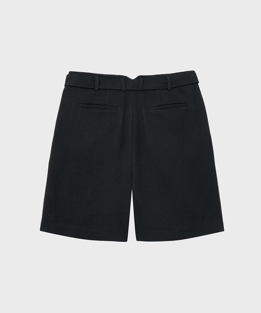 NOIRER Belted Six-Pocket Half Pants (Black)