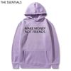 Толстовка MAKE MONEY NOT FRIENDS, модный пуловер с капюшоном унисекс с буквенным принтом Sudadera, уличная одежда унисекс, толстовки с капюшоном, топы, одежда