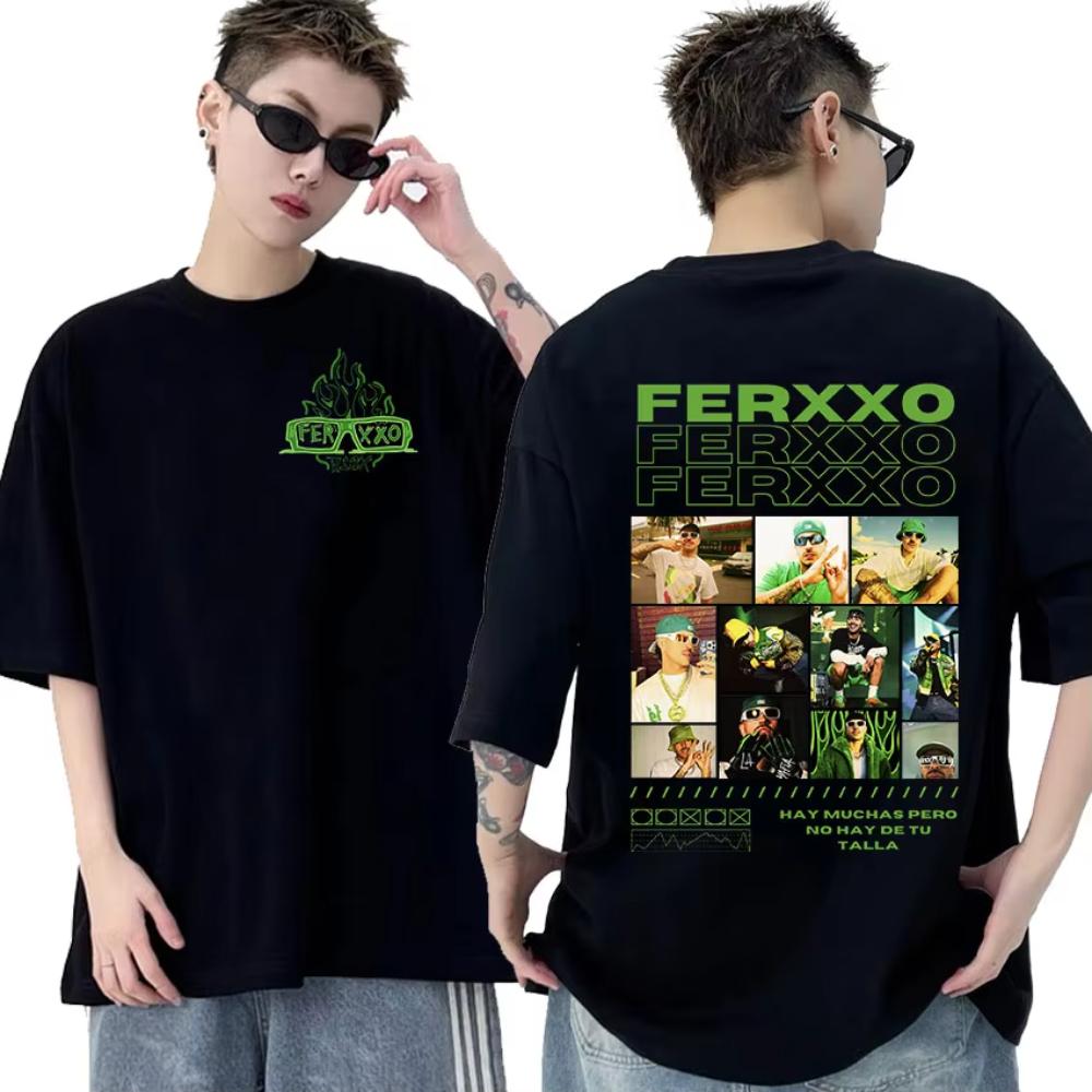 Rapper Feid Ferxxo Graphic Print T-Shirt Men Hip Hop Retro Short Sleeve T Shirt Casual Women Cotton Oversized T-shirt Streetwear