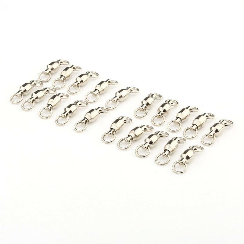 Premium Quality 50pcs Ball Bearing Swivels Double Round Split Rings For Fishing Tackle