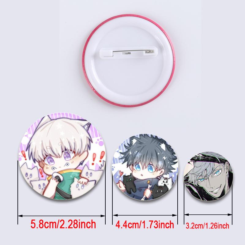 32/44/58 мм аниме дзюдзюцу кайсен HD печать брошь аниме значок мультфильм фигурка Годзё Сатору Юдзи Итадори круглый дисплей нагрудные значки ювелирные изделия подарки