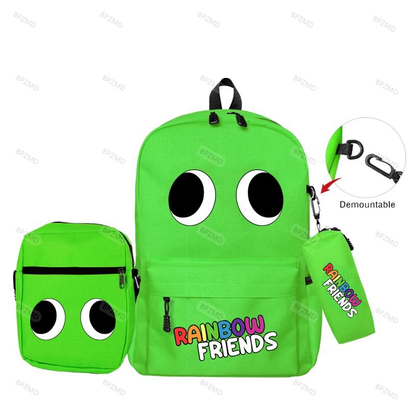 3 шт./компл., оригинальные рюкзаки с радужными друзьями для мальчиков и девочек, школьный рюкзак большой емкости, игровой рюкзак, сумка-пенал