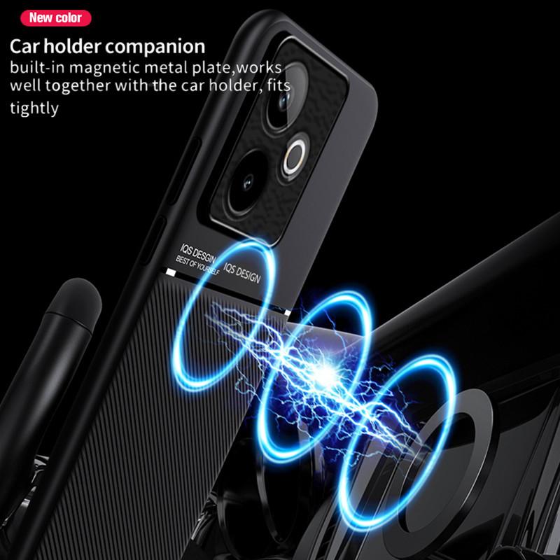 Rugged Non-Slip Protective Cover for Realme GT 7 GT 7T GT7 Case Built-in Car Magnetic Holder Phone Coque Fundas