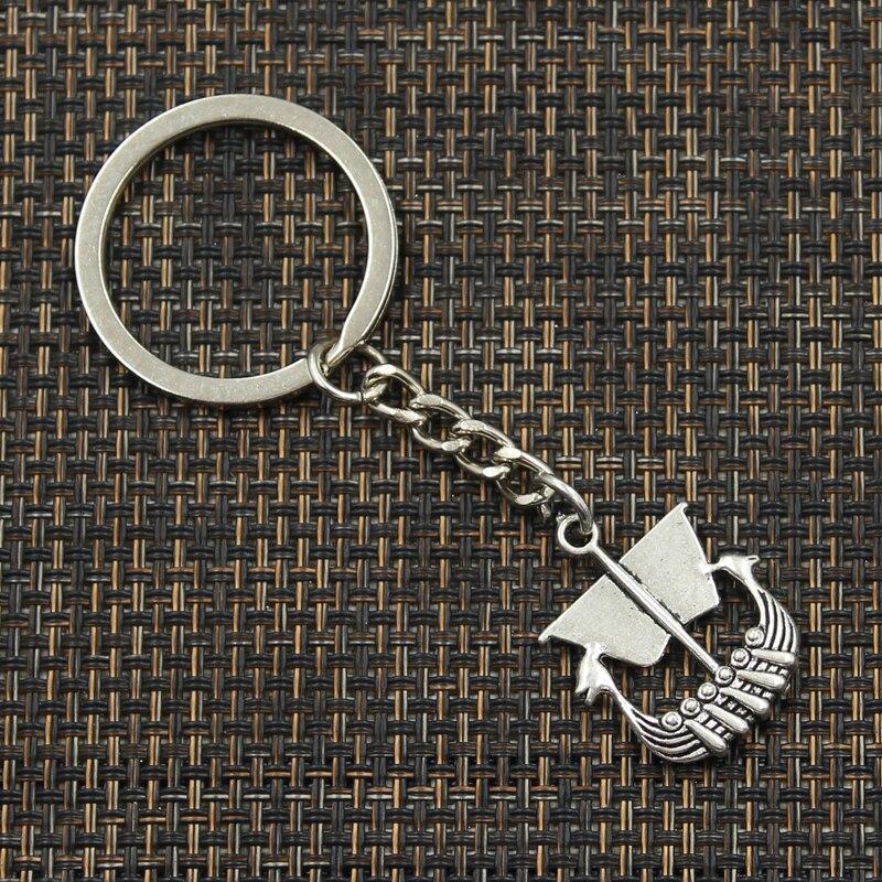 Модный брелок для ключей 30 мм, металлический брелок для ключей, ювелирные изделия, антикварное покрытие, корабль викингов, лодка, 26x21 мм, подвеска