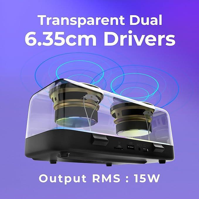 Music Bomb 20 15W Output, Portable Wireless Speaker, 36h Backup, TWS, Bluetooth B0C74P6SV7