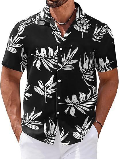 Independence Station Men'S Short Sleeve Shirt Hawaiian Beach 3D Printed Fashion Versatile Lapel Shirt