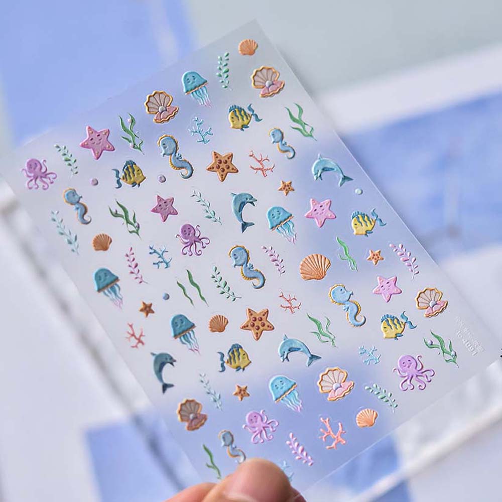 Раковина Звезда Океан Наклейки для ногтей Ракушки Океан Украшения для ногтей Креативные океанические наклейки для ногтей Маникюрный салон