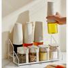 Space Saving Oil Bottle Storage Shelf 2 Tier Kitchen Seasoning Organizer Metal Spice Rack Cabinet