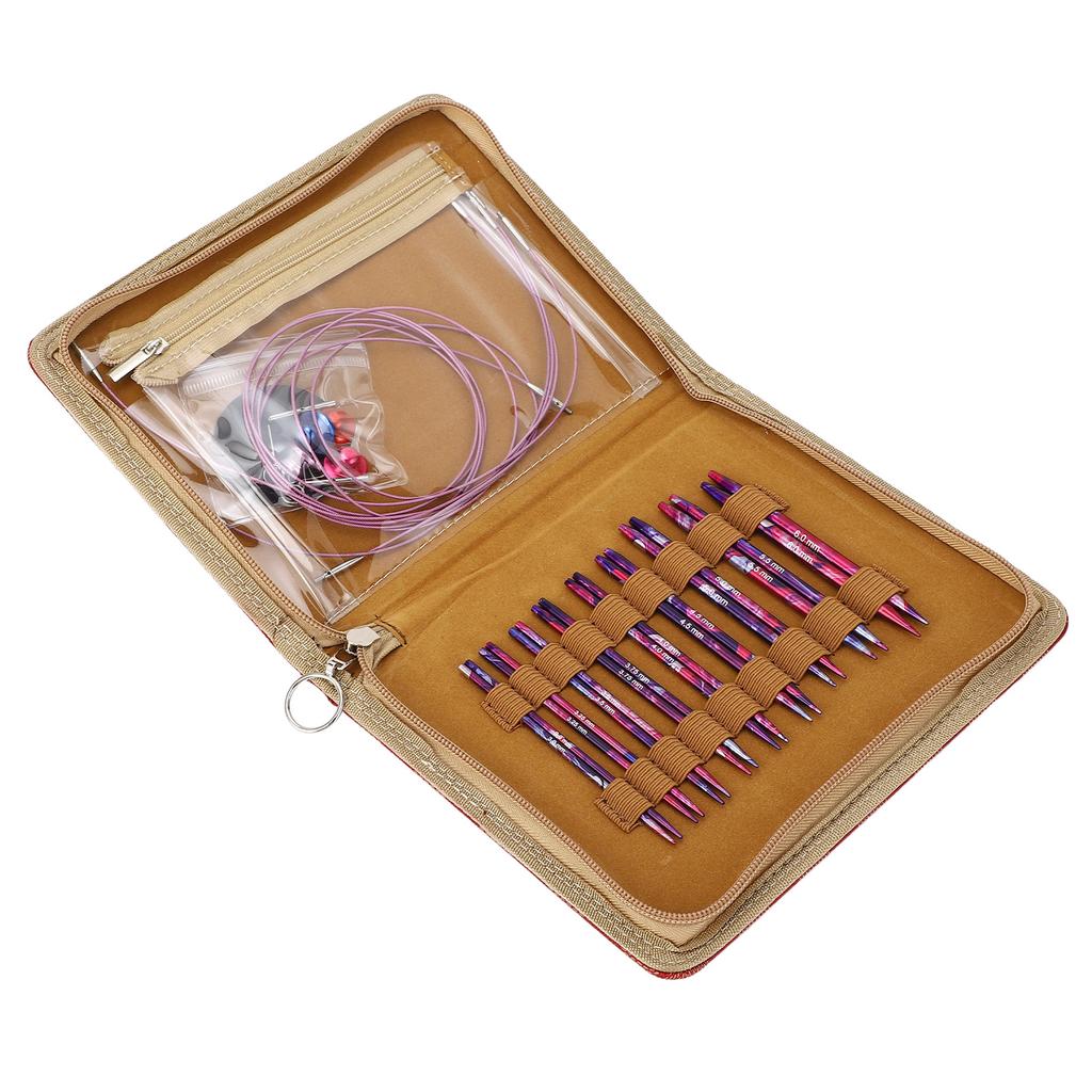 Набор круговых спиц для вязания, съемный, длина 10 см, 9 пар, алюминиевые круговые спицы 3,0–6,0 мм