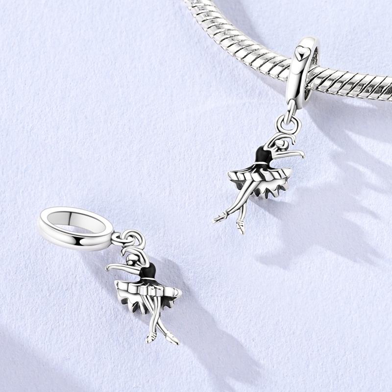 Оригинальные медные шармы-подвески Медведь Черный лебедь Ангел Вишня Подвески Подходят для браслета Подвеска Женщины Девушка DIY Ювелирные изделия Подарок