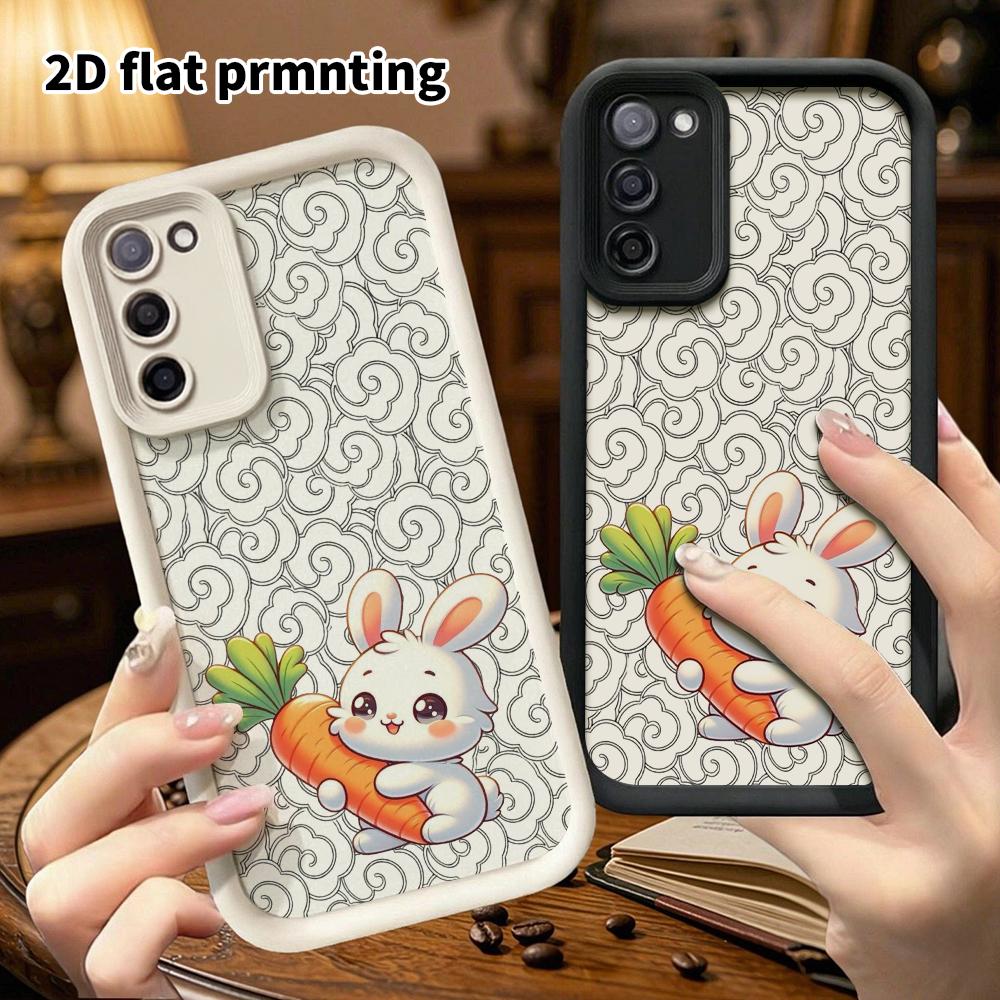 Phone Case: 2D Flat Samsung Galaxy A34 A35 M05 M06 S20 S22 S21 FE Plus 5G Protective Case, Hugging a Carrot, Christmas and Halloween Gift