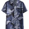 Summer Men Shirt Floral Print Short Sleeves Tropical Style Hawaii Loose Plus Size Single-breasted Turn-down Collar Quick Dry Mid Length Beach Top