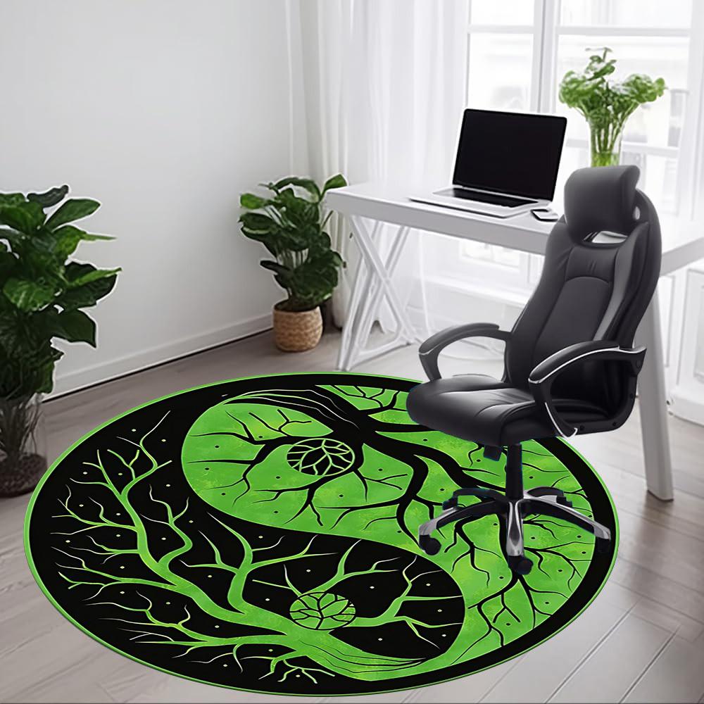1 шт. Круглый ковер Yin Yang Tree для офиса, комнатный коврик, подходящий для офиса, под офисные стулья, спальни, гостиной, домашнего декора 205