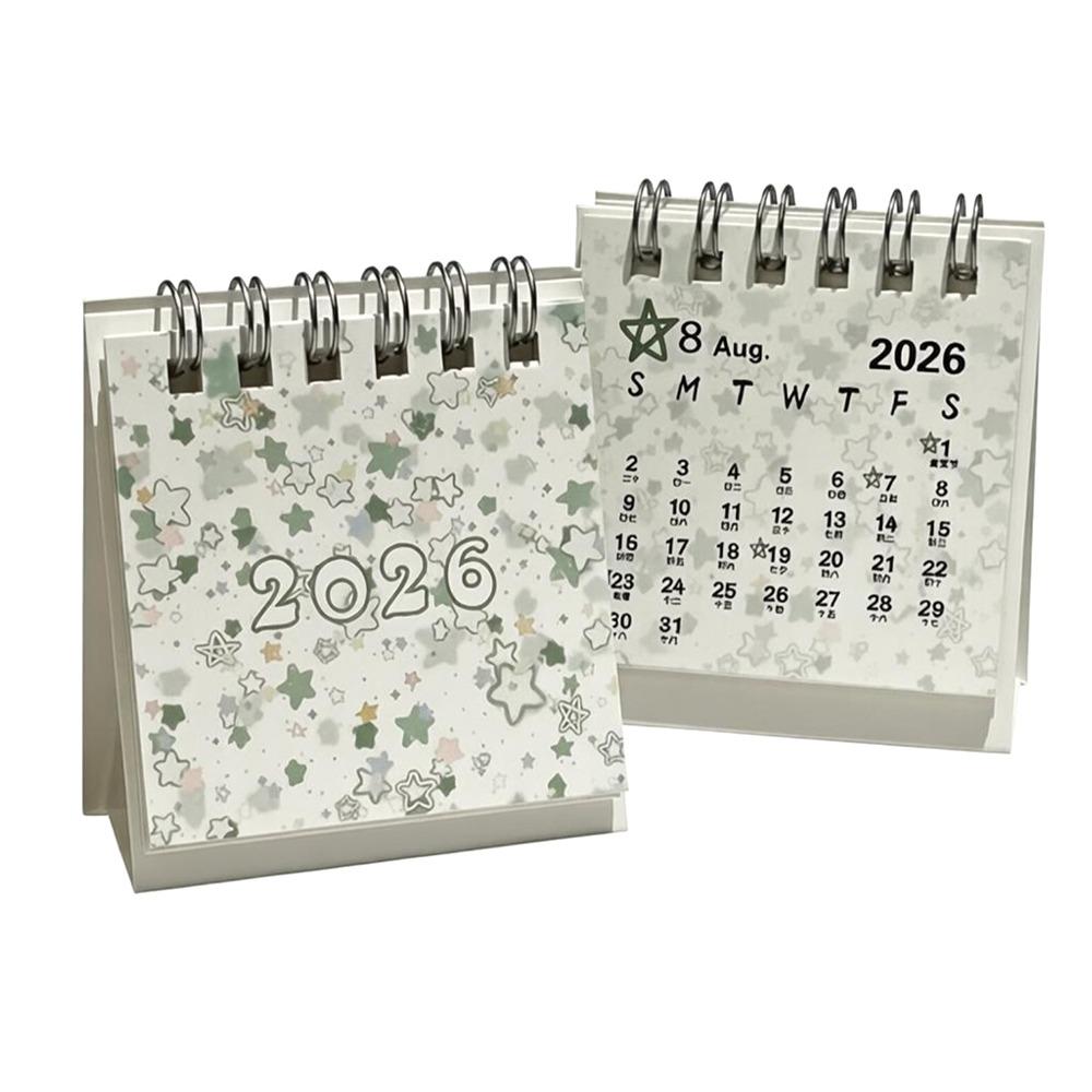 Mini Desktop Calendar Coil Binding Schedule Planner Cute 2026 Desk Calendar Office School Supplies