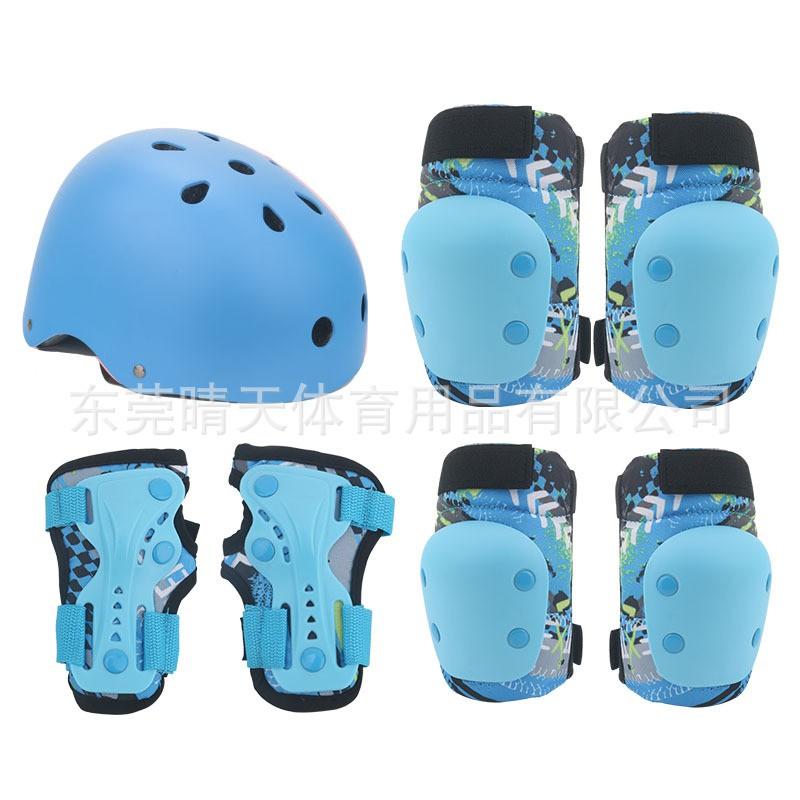 Kids Skateboarding Roller Skating Safety Gear Set With Helmet Knee Elbow Wrist Guards Boys Girls