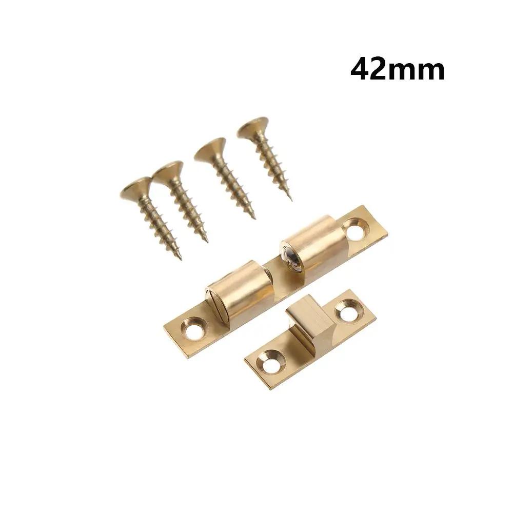 42/50/60/70mm Brass Inner Door Buckle Wardrobe Cabinet Door Bead Lock Switch Closer Catch Touch Push Damper Buffer With Screws