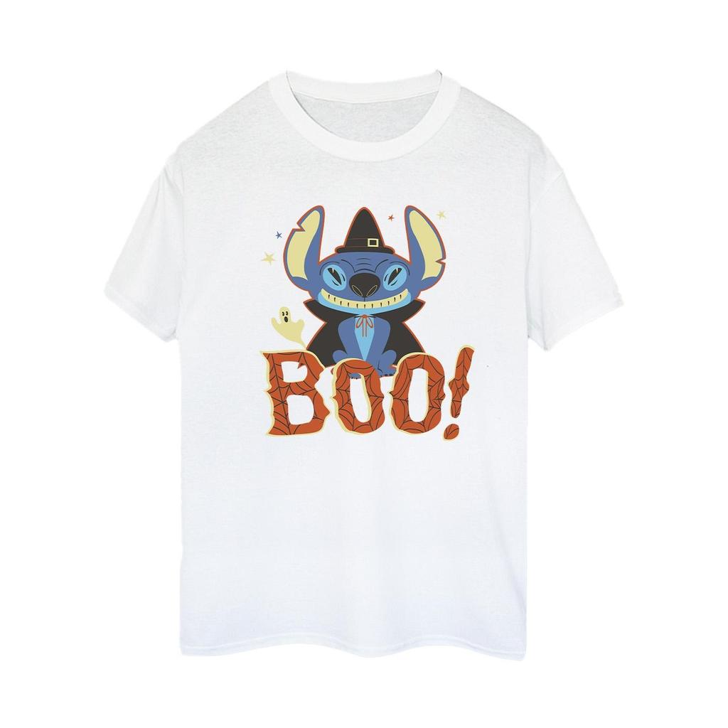Disney Womens/Ladies Lilo & Stitch Boo! Cotton Boyfriend T-Shirt