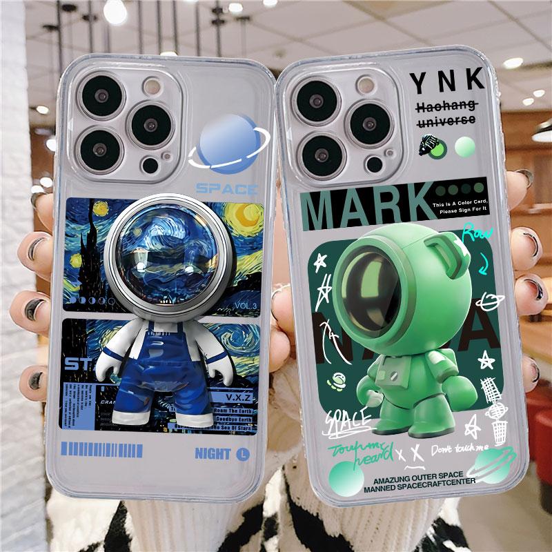 Прозрачный чехол для Apple iPhone 14 11 13 12 Pro 7 8 Plus XR X XS Max 6 6S 13Pro Силиконовый чехол для телефона Механический Астронавт Космос