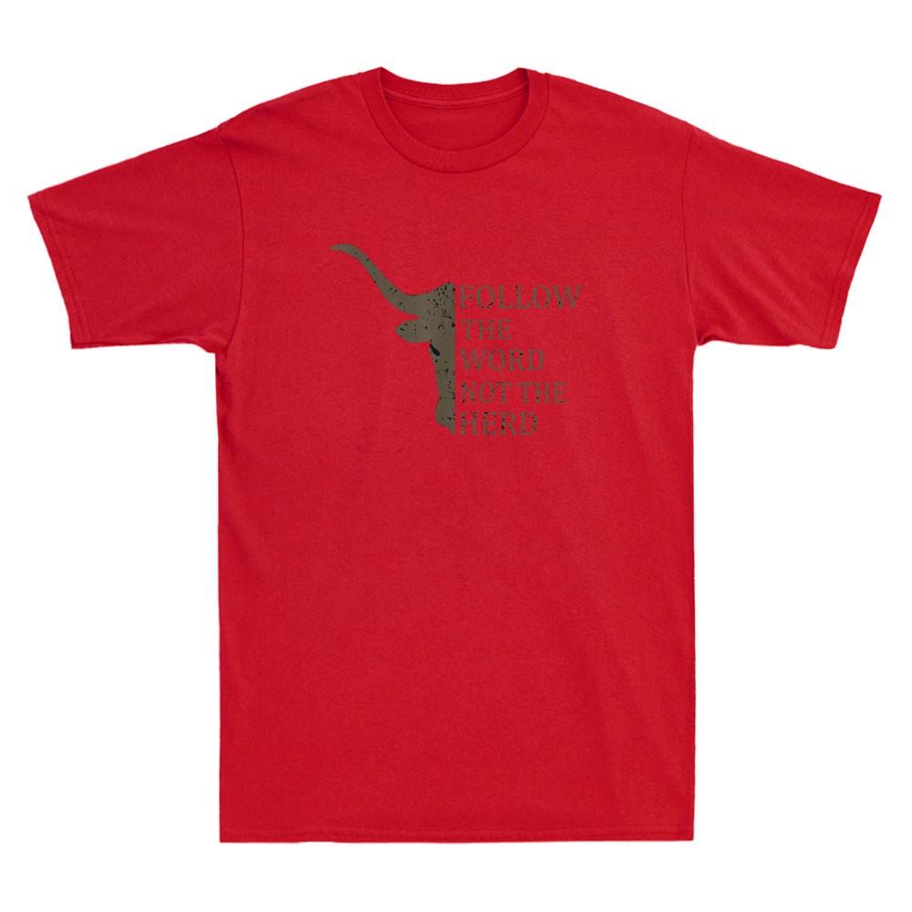 Follow The Word Not The Herd Christian Cow Vintage Unisexs Short Sleeve Tshirt