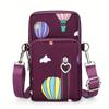 Women's Crossbody Pouch, Adjustable Strap, Casual Runners' Arm Bag, Multi-Pocket Phone Purse With Heart Charm Zipper