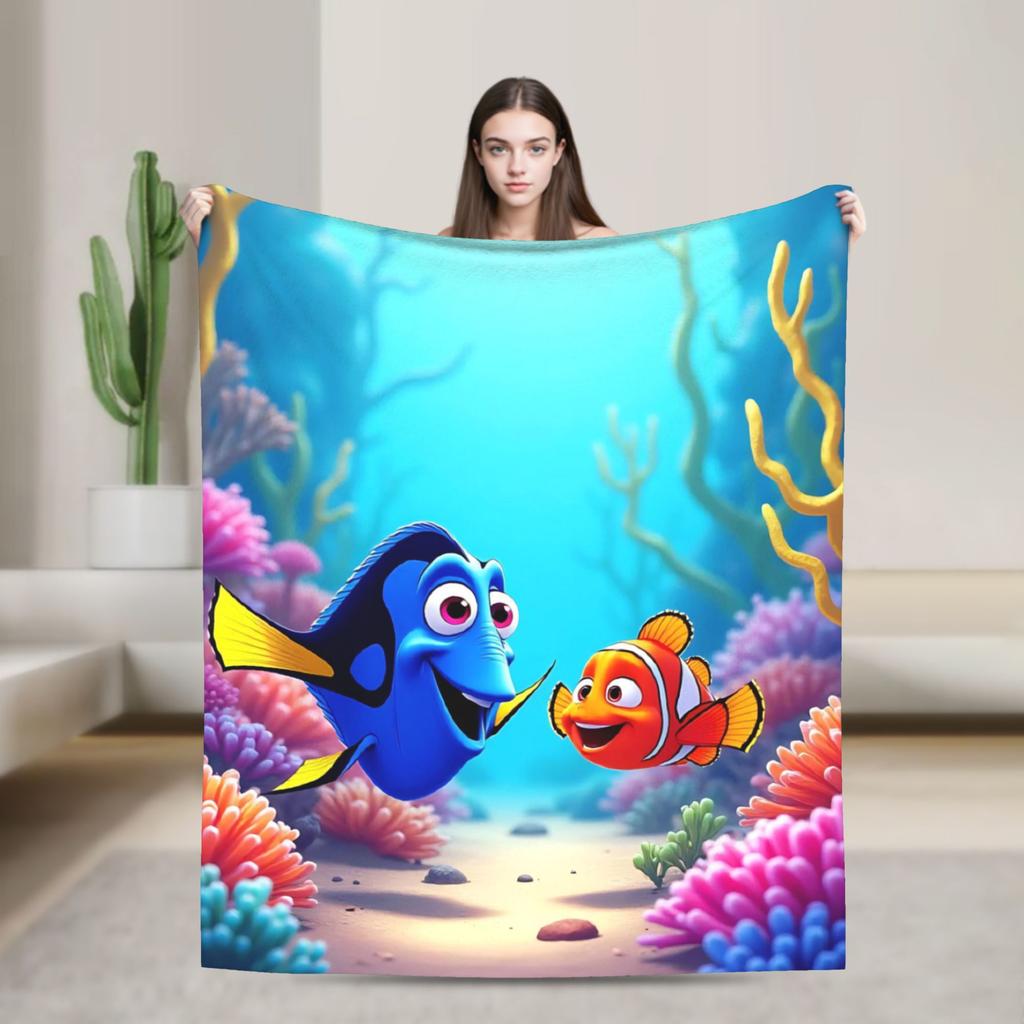 Теплые Мягкие Пледы Finding Nemo Детское Плюшевое Постельное Белье Пледы Пушистый Спальный Фланелевый Покрывало Покрывало на Диван-Кровать