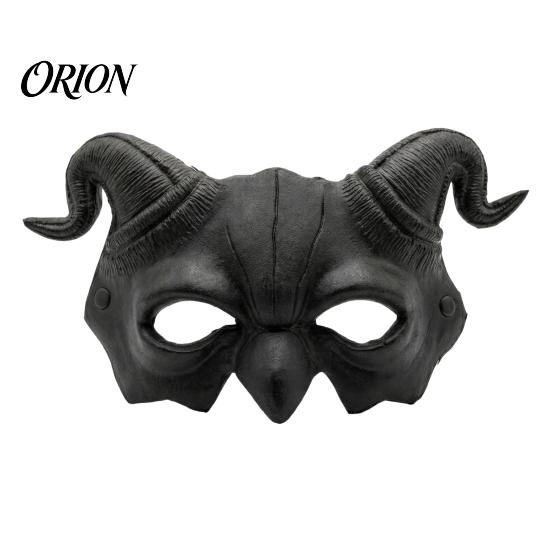 Halloween Party Mask Ram Horn Demon Mask, Horror Devil Half Face Horned Lightweight Gothic Masquerade for Cosplay Costume Fade-resistant