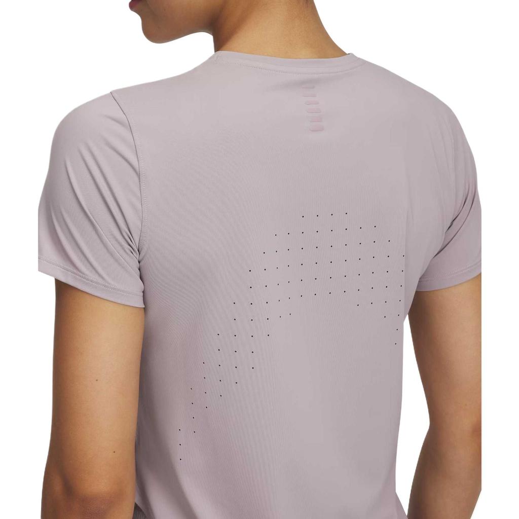 Under Armour Запуск Элитный Удобный Быстросохнущий Стильный Простой Футболка с коротким рукавом Обычная Женские Топы Светло-фиолетовый 1389564-009