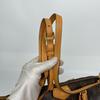 [Pre-Owned] Zipper Closure Logo Print Monogram Coated Canvas With Leather Trim Dumpling Bag - Excellent #KR431W