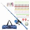 Детская удочка Телескопическая удочка и катушка Комбо-набор с рыболовными приманками, лесками, рыболовными крючками