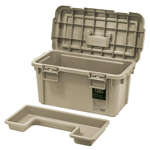 JEJ Astage S-Series Toolbox ST560S, Made In Japan, for Outdoor Storage and Camping, Sand Beige, 56cm Wide X 29cm Deep X 29cm High