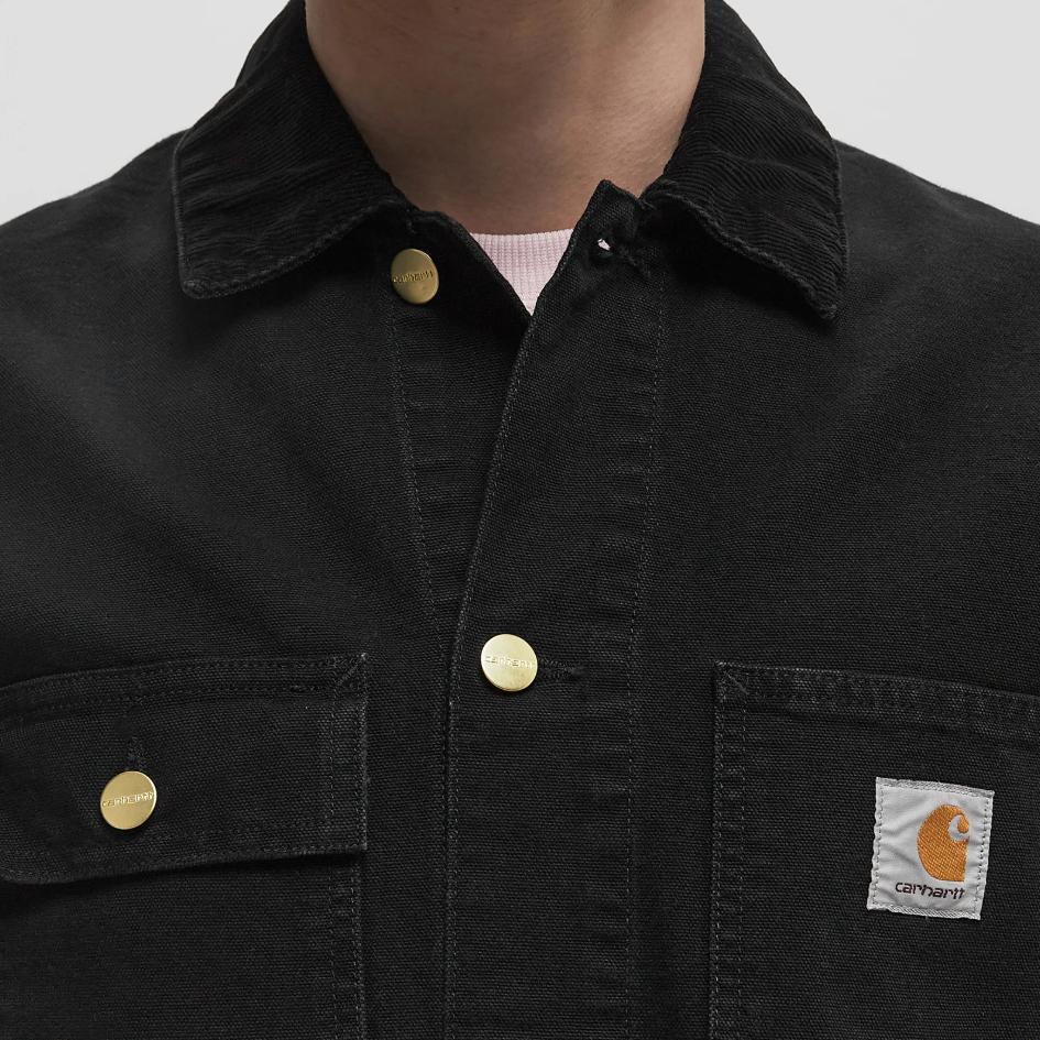 Carhartt WIP Квадратная бирка Карман на пуговицах Длинный рукав Куртка Мужские куртки I034787-00E-4O