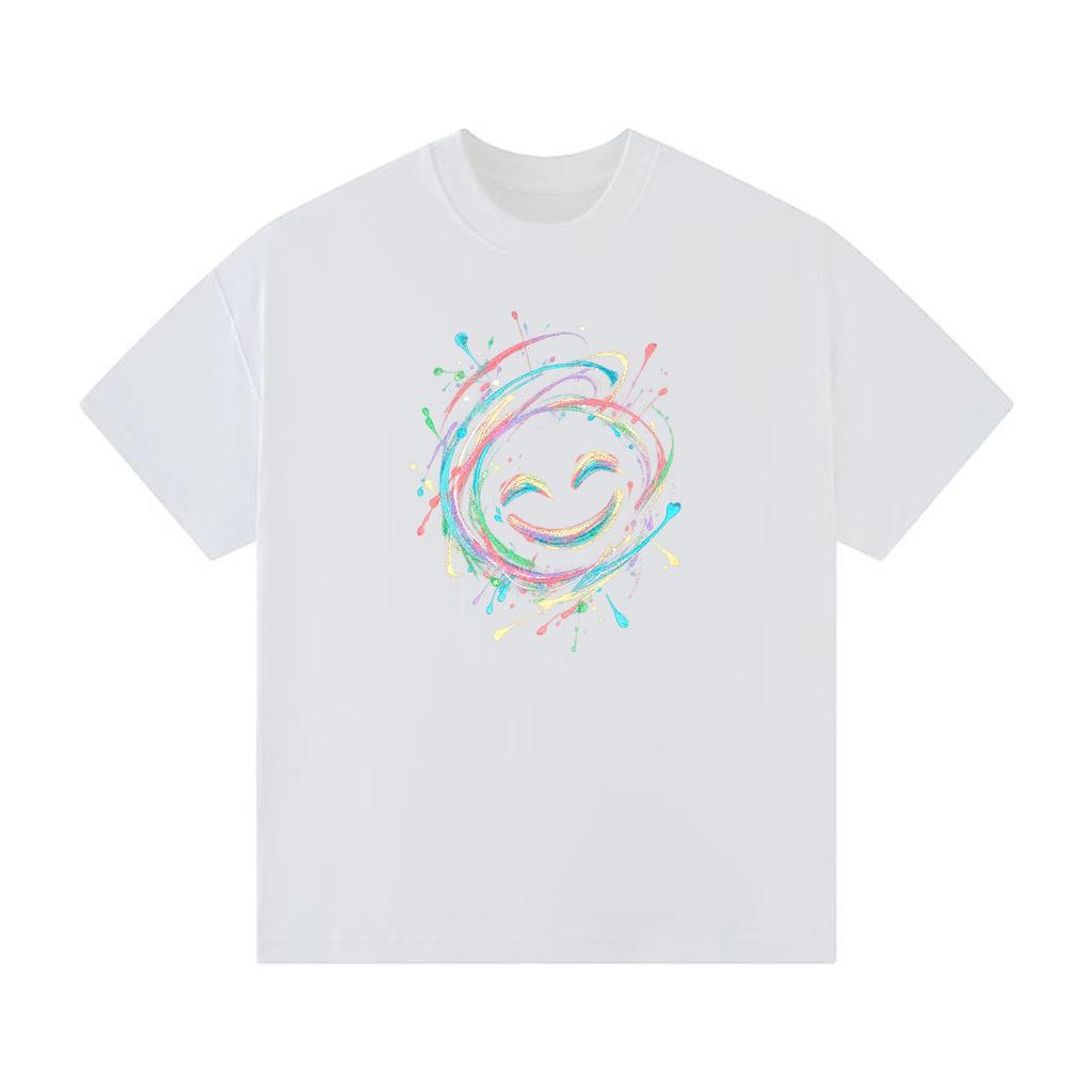 Smiling Orbit Art Graphic Oversized Heavyweight TShirt