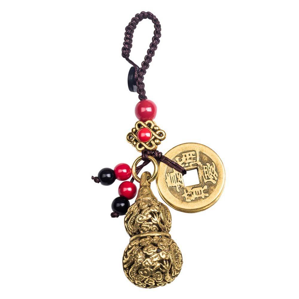 Auspicious Gourd Fengshui Brass KeyChains Jewelry Findings Keychain Components Car Keyring